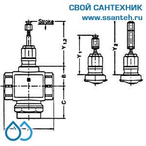 10101 Honeywell, V5011R1026 Клапан двухходовой (проходной) муфтовый, PN16, DN15, Kvs 1,6, 170 °C
